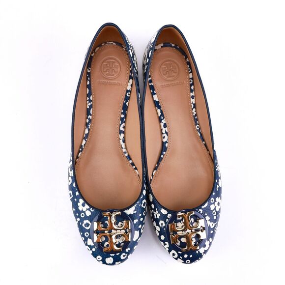 NIB Tory Burch Floral Lovers Logo Logo Ballet Flats 7.5 - Picture 4 of 11